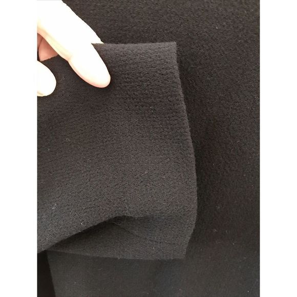 LAFAYETTE 148 New York Women 10 Solid Black Wool Lined Dress Zip Layered Modest - Picture 5 of 10